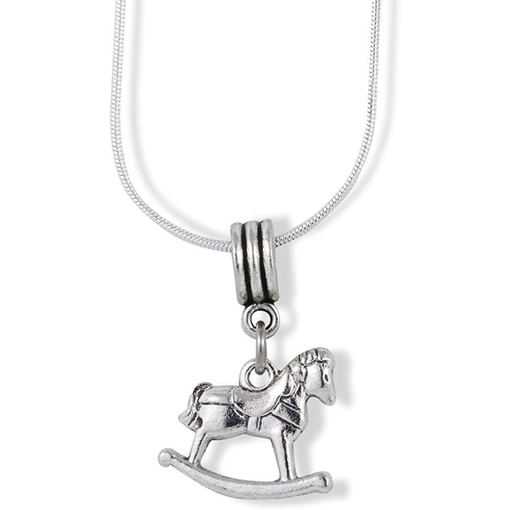 Rocking Horse Realistic Charm Snake Chain Necklace